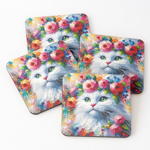 Item preview, Acrylic Majestic Blossoming Cat designed and sold by InsanseCreation.