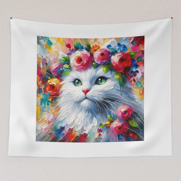Item preview, Acrylic Majestic Blossoming Cat designed and sold by InsanseCreation.