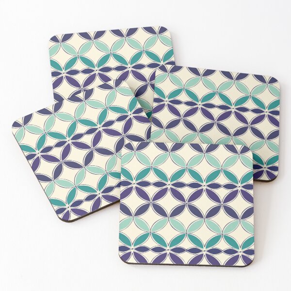 Item preview, Abstract Geometric Pattern With Teal, Purple, and White Circles designed and sold by brandway.