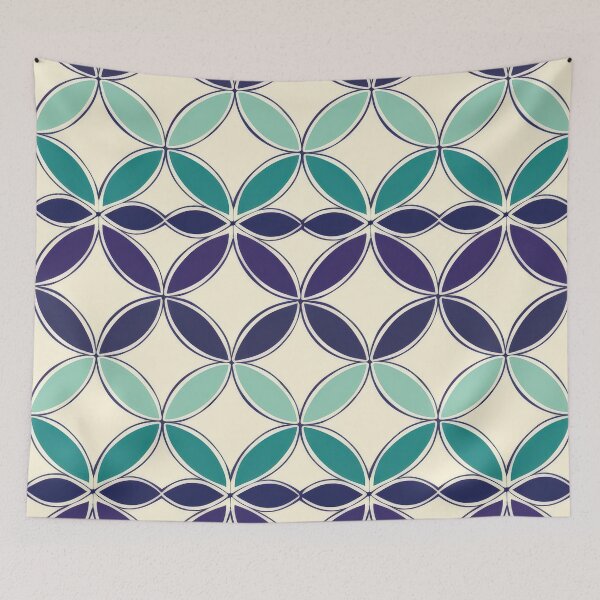 Item preview, Abstract Geometric Pattern With Teal, Purple, and White Circles designed and sold by brandway.