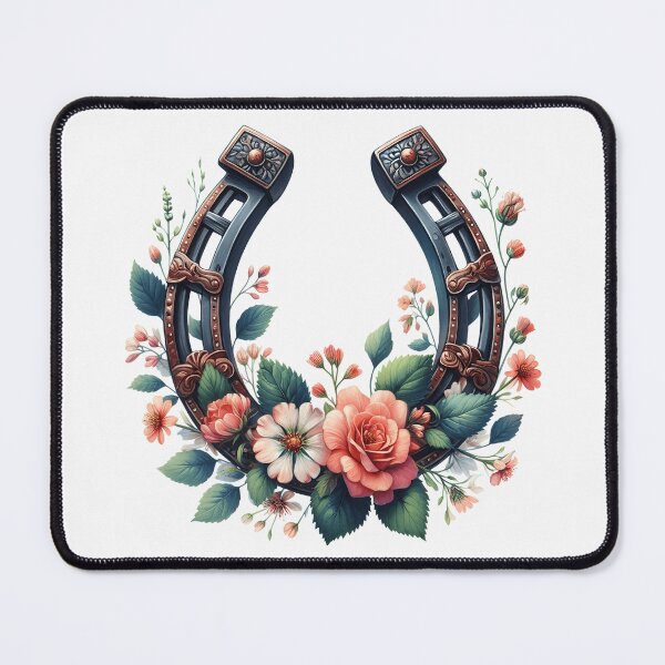 Item preview, Watercolor Horseshoe Colorful Flowers designed and sold by WildPalette-Art.