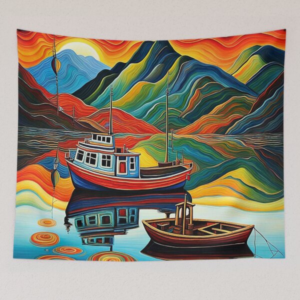 Item preview, Boat in fjord 18 designed and sold by George Hutton Hunter.