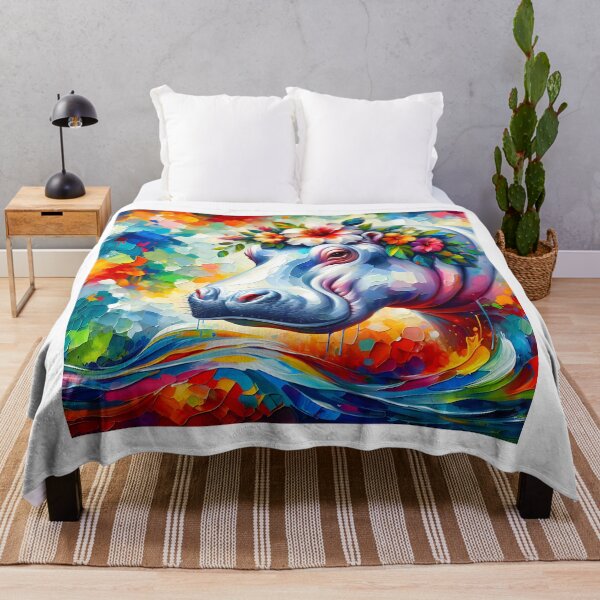 Item preview, Acrylic Majestic Blossoming Hippo designed and sold by InsanseCreation.