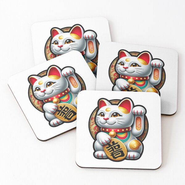 Item preview, Fortune Cat Design - Maneki Neko Lucky Charm Illustration designed and sold by ShaikTalatAziz.