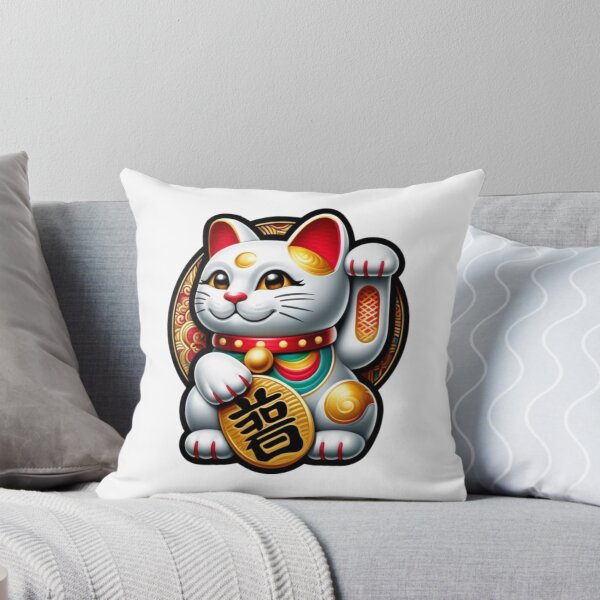 Item preview, Fortune Cat Design - Maneki Neko Lucky Charm Illustration designed and sold by ShaikTalatAziz.