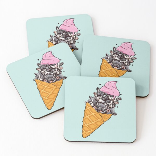 Item preview, French bulldogs and icecream! "Frenchie and icecream!! cute pet, Frenchie lovers or owners, dog lovers designed and sold by Collagedream.