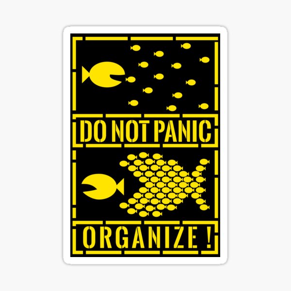 Vista previa del artículo con la obra «No entre en pánico - Organize_YELLOW», diseñado y vendido por LoboTomica.