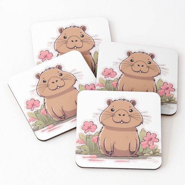Item preview, Flower Kawaii Capybara  designed and sold by FitEnvy.