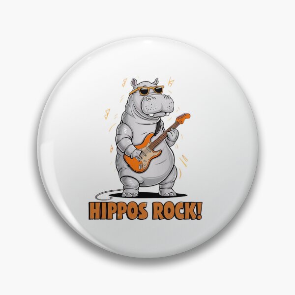 Artikelvorschau, Hippos Rock, süßes lustiges Nilpferd entworfen und verkauft von Haji  Kamora.