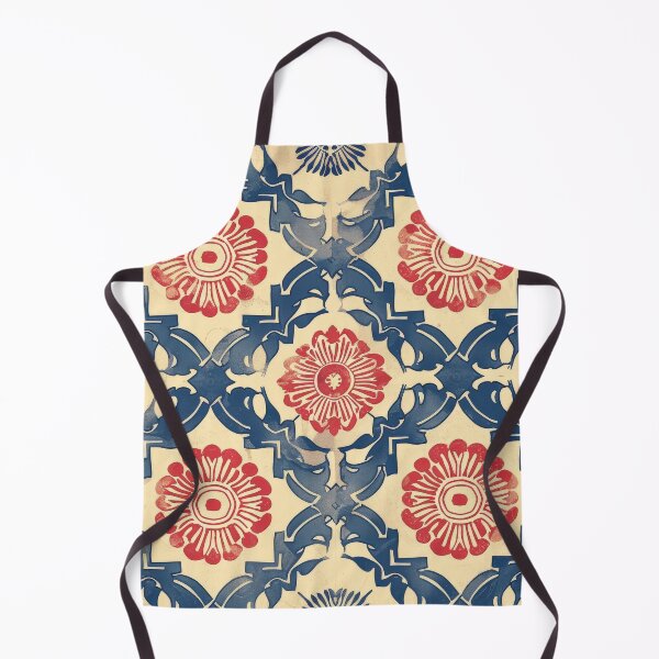 Item preview, Red And Blue Floral Tile Pattern With Worn Background designed and sold by brandway.