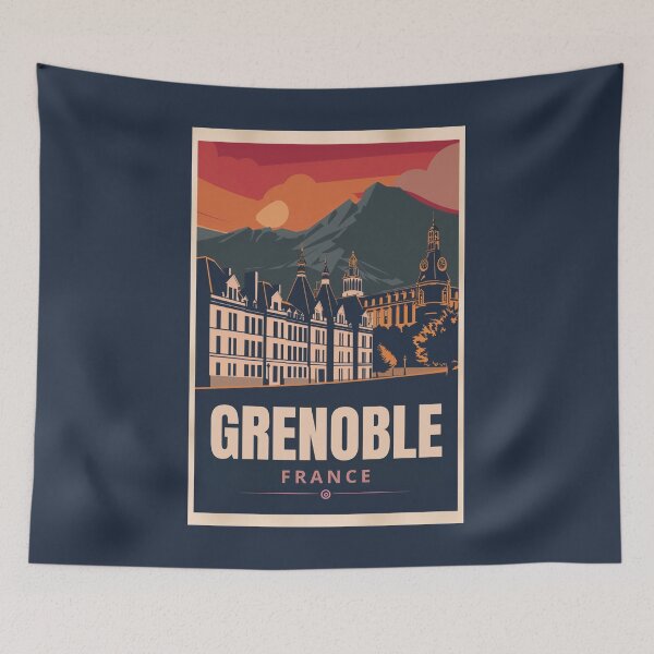 Item preview, A Vintage Travel Illustration of Grenoble - France designed and sold by GoodOldVintage.