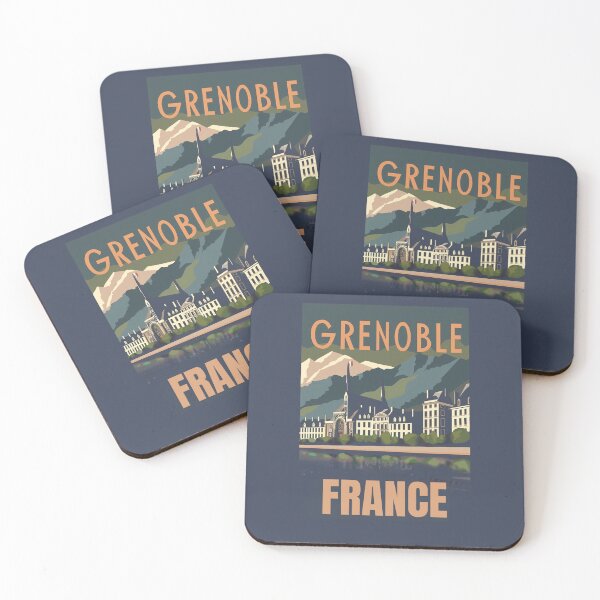 Item preview, A Vintage Travel Illustration of Grenoble - France designed and sold by GoodOldVintage.