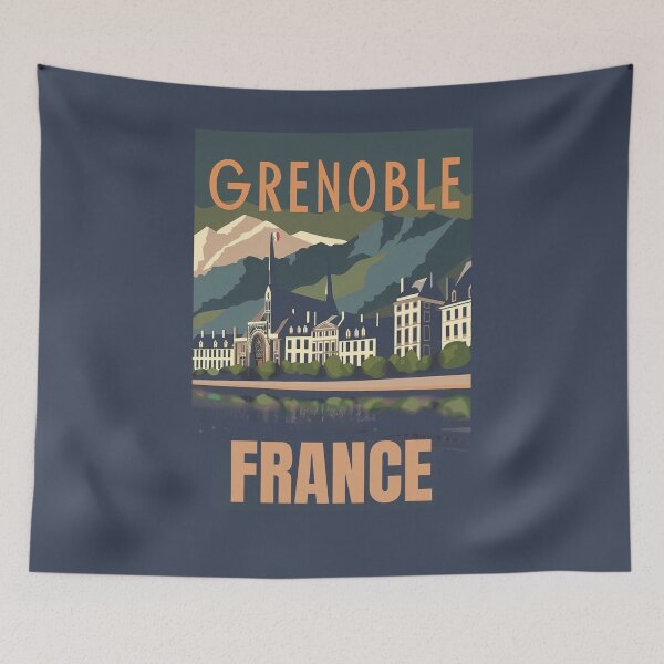 Item preview, A Vintage Travel Illustration of Grenoble - France designed and sold by GoodOldVintage.