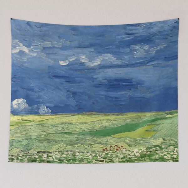 Item preview, Wheatfield Under Thunderclouds Van Gogh Painting designed and sold by Freshfroot.
