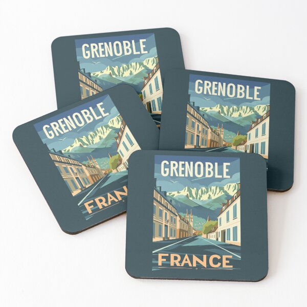 Item preview, A Vintage Travel Illustration of Grenoble - France designed and sold by GoodOldVintage.