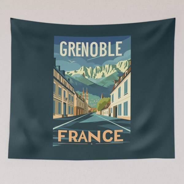 Item preview, A Vintage Travel Illustration of Grenoble - France designed and sold by GoodOldVintage.