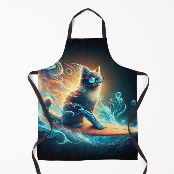 Item preview, a cool cat with sunglasses surfing designed and sold by bernhagen.