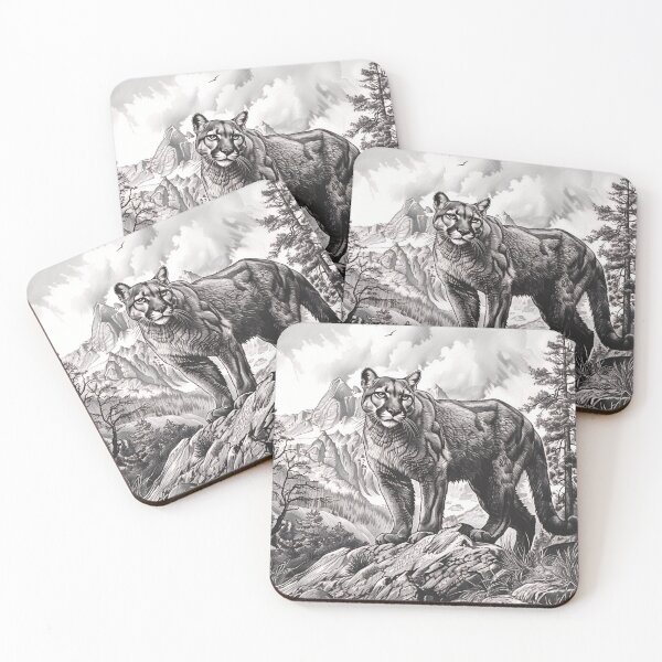 Item preview, Copy of Black and white pencil drawing of a Puma designed and sold by Pencil-Art.