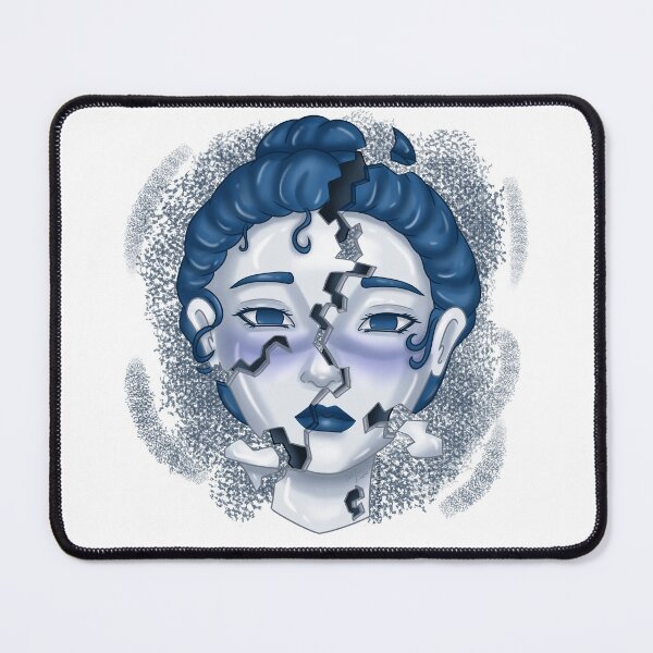 Item preview, Shattered sad woman porcelain face designed and sold by AssortedDrawings.