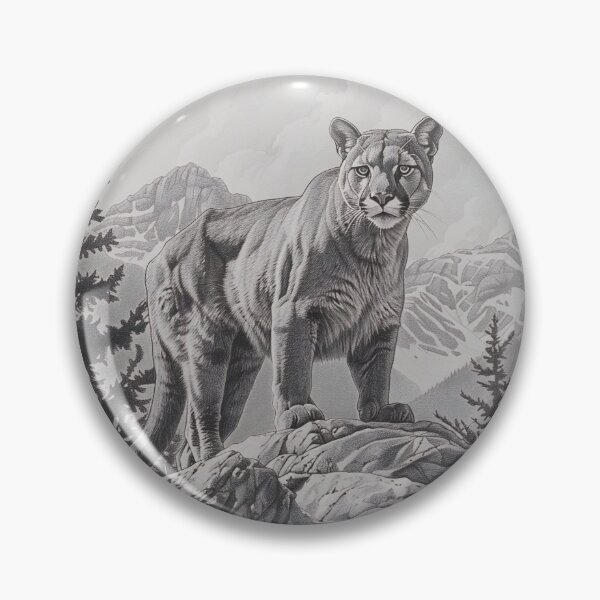 Item preview, Black and white pencil drawing of a Puma designed and sold by Pencil-Art.