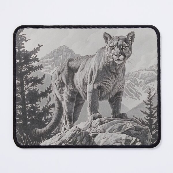 Item preview, Black and white pencil drawing of a Puma designed and sold by Pencil-Art.