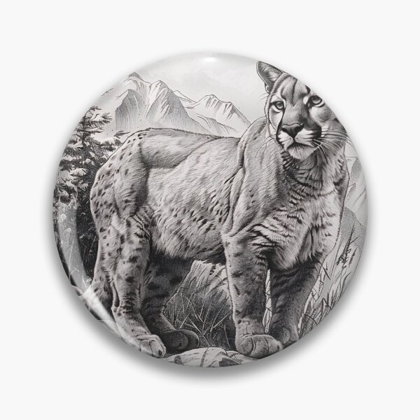 Item preview, Black and white pencil drawing of a Puma designed and sold by Pencil-Art.
