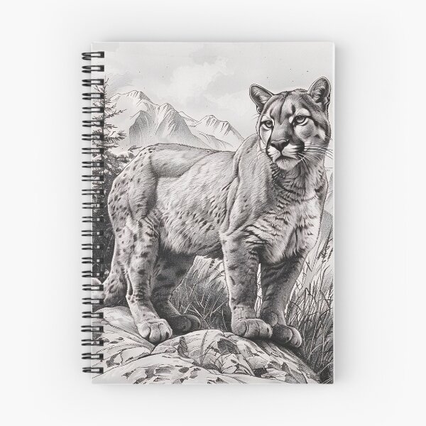 Item preview, Black and white pencil drawing of a Puma designed and sold by Pencil-Art.
