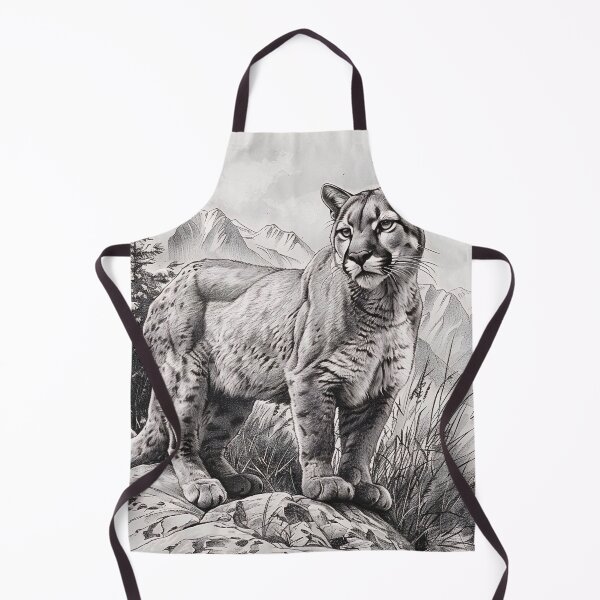 Item preview, Black and white pencil drawing of a Puma designed and sold by Pencil-Art.