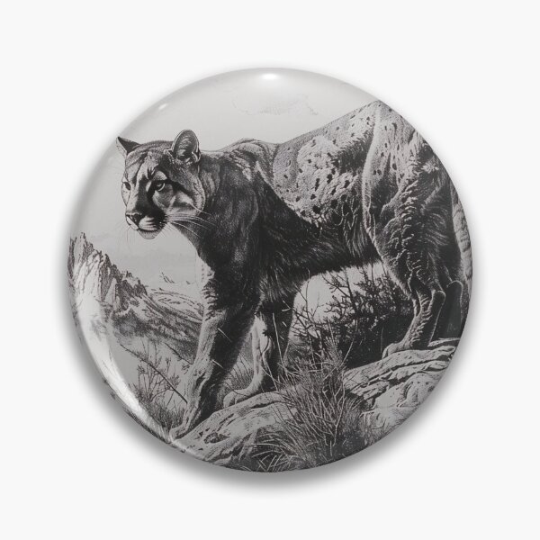 Artikelvorschau, Schwarz-weiße Bleistiftzeichnung eines Pumas entworfen und verkauft von Pencil-Art.
