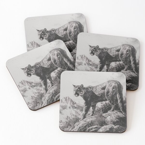 Item preview, Black and white pencil drawing of a Puma designed and sold by Pencil-Art.