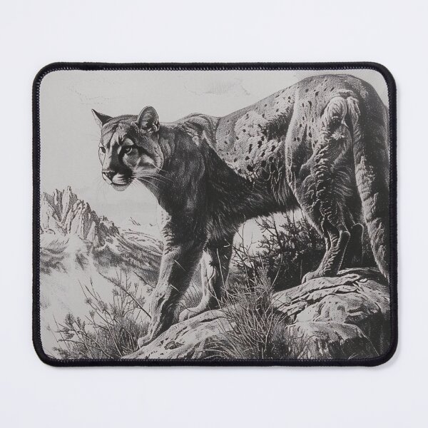 Item preview, Dibujo a lápiz en blanco y negro de un puma. designed and sold by Pencil-Art.