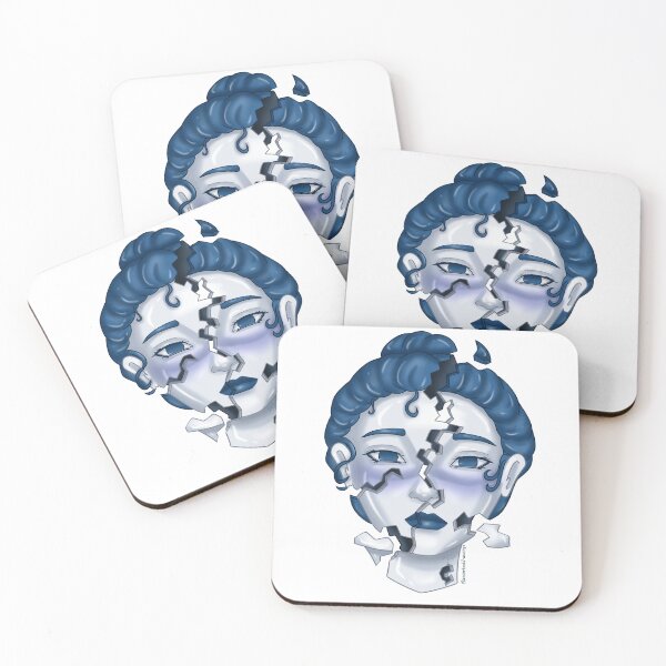 Item preview, Shattered sad woman porcelain face (no background) designed and sold by AssortedDrawings.