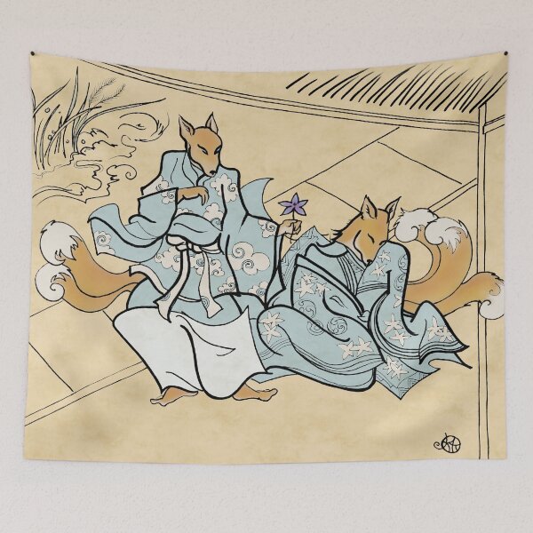 Item preview, Kitsune Lovers designed and sold by FlutterKatArts.