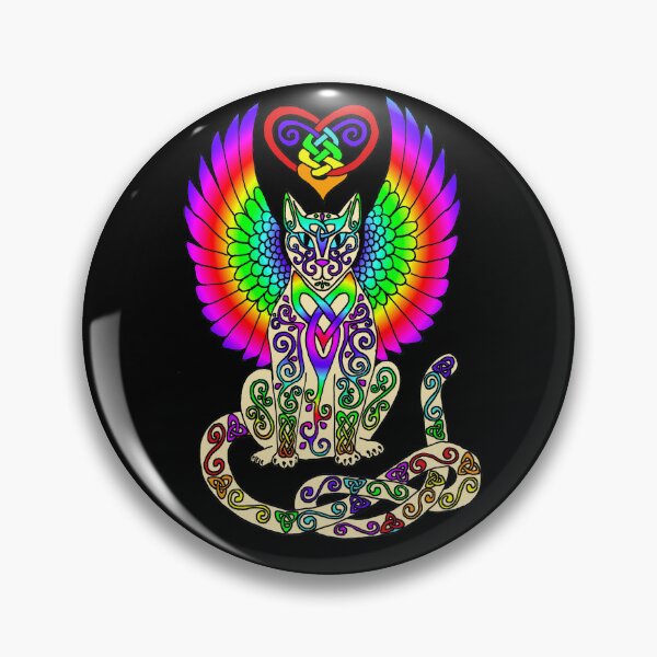 Item preview, Rainbow Winged Celtic Cat 73 designed and sold by ingridthecrafty.