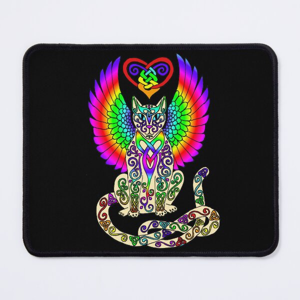 Item preview, Rainbow Winged Celtic Cat 73 designed and sold by ingridthecrafty.
