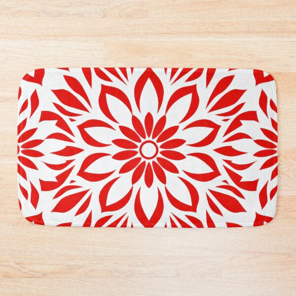 Item preview, Red And White Floral Pattern Seamless Background Design designed and sold by brandway.