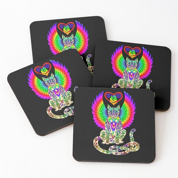 Item preview, Rainbow Winged Celtic Cat 73 designed and sold by ingridthecrafty.