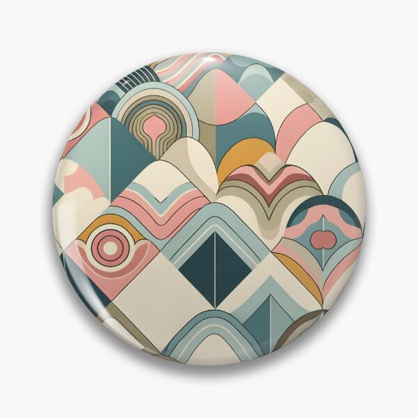 Item preview, Minimalist geometric waves with hippy-inspired pastel colors designed and sold by BlackCatspet1.