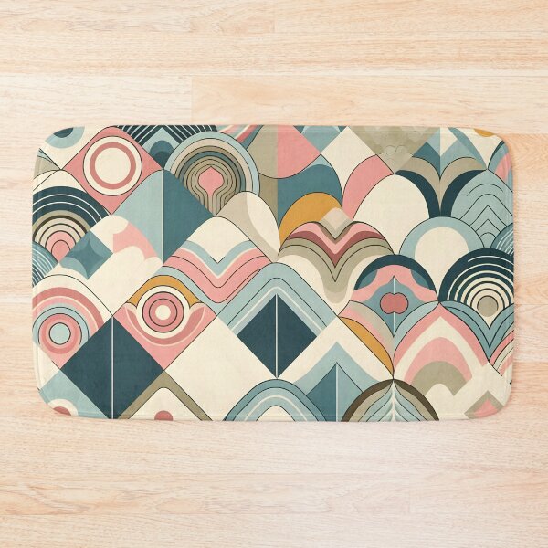 Item preview, Minimalist geometric waves with hippy-inspired pastel colors designed and sold by BlackCatspet1.
