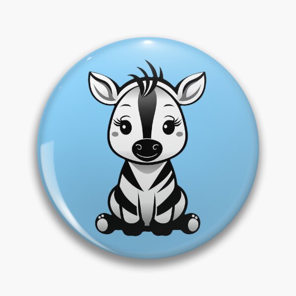 Item preview, Adorable Sitting Baby Zebra Illustrated Pattern With Baby Boy Blue Color, Safari Animal Design designed and sold by StickerinoShop.