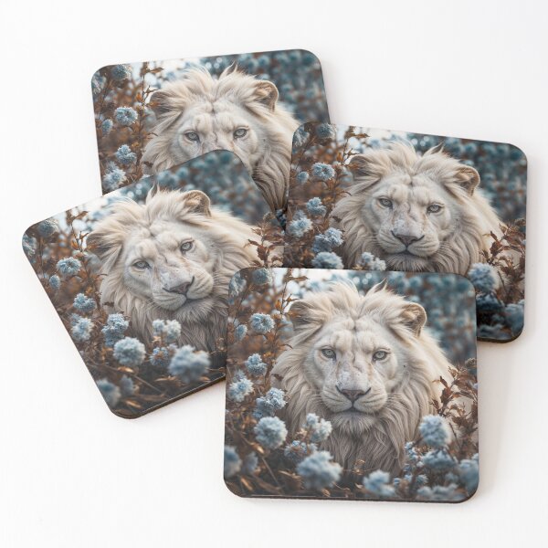 Item preview, Beautiful white lion in the garden designed and sold by Ranzou-Art.