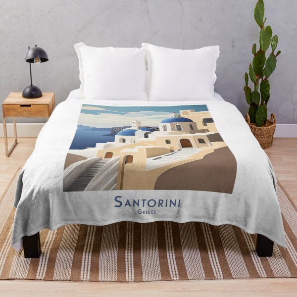 Item preview, Vintage Santorini travel poster - Minimalist retro art for tourism and travel lovers designed and sold by pod24.