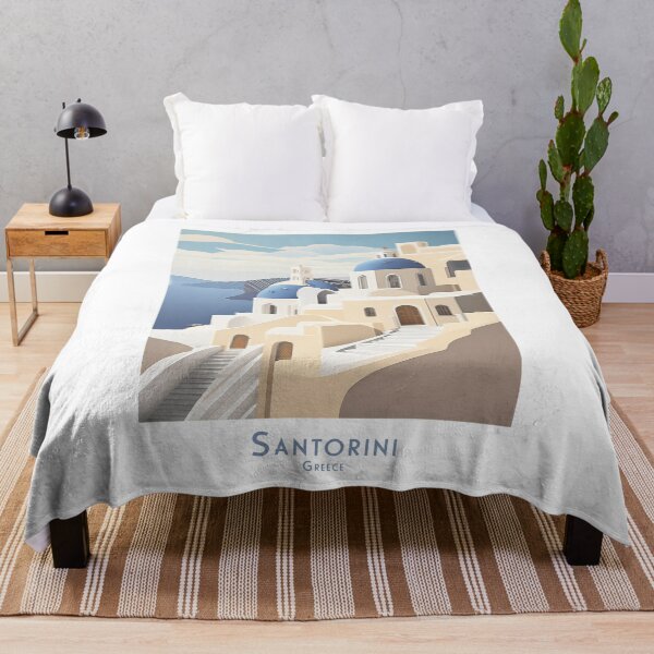 Item preview, Retro Santorini travel poster - Minimalist vintage art for tourism and travel lovers designed and sold by pod24.