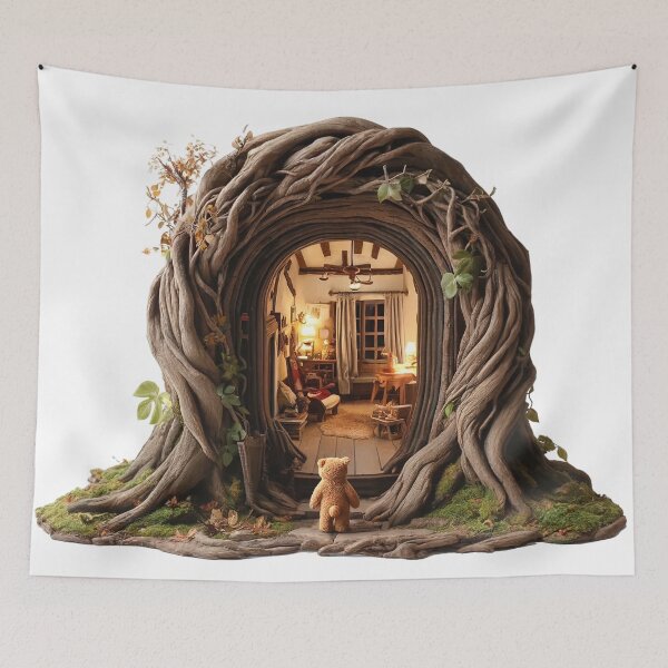 Item preview, Cozy Teddy Bear Portal - Enchanted Woodland Sticker designed and sold by Saltys-Shop.