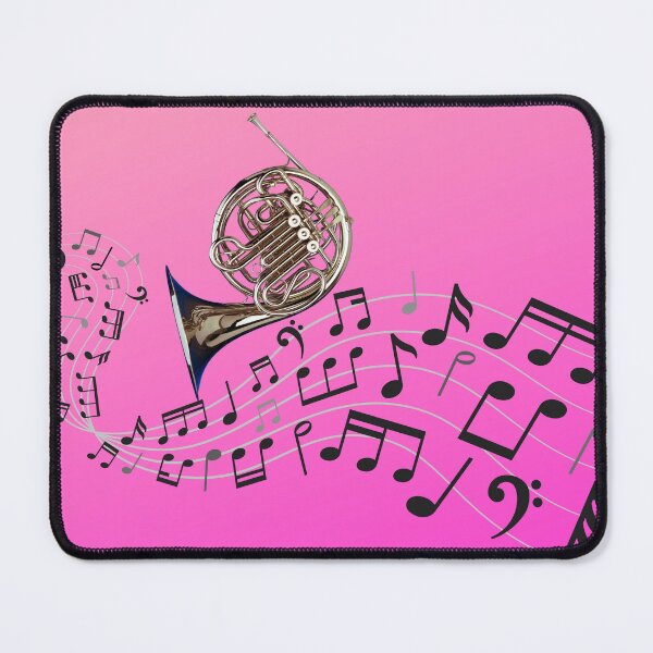 Item preview, French Horn On Pink Gradient  designed and sold by BrightrDayMusicArt.
