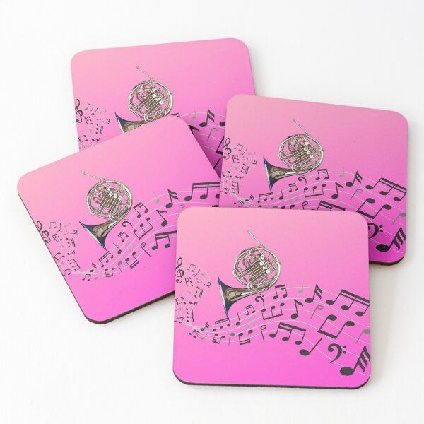 Item preview, French Horn On Pink Gradient  designed and sold by BrightrDayMusicArt.
