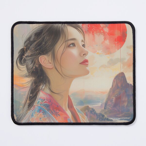 Item preview, Enchanting Japanese Maiden in Soft Hues designed and sold by Pix80Studio.