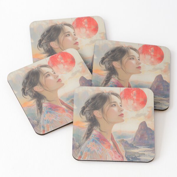 Item preview, Enchanting Japanese Maiden in Soft Hues designed and sold by Pix80Studio.