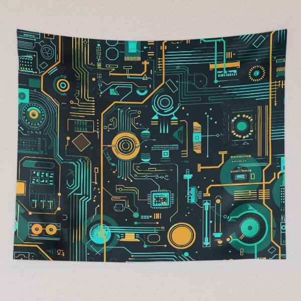 Item preview, circuit boards and abstract tech shapes designed and sold by sand-stone.