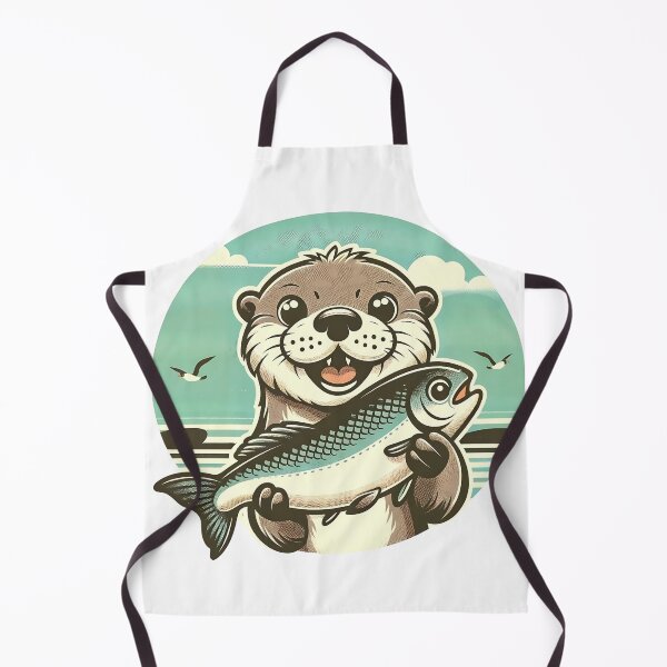 Item preview, Otter with fish designed and sold by OtterDesigns.